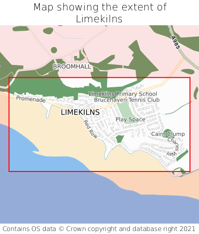 Map showing extent of Limekilns as bounding box