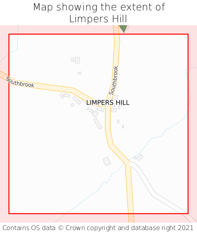 Map showing extent of Limpers Hill as bounding box