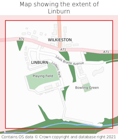 Map showing extent of Linburn as bounding box