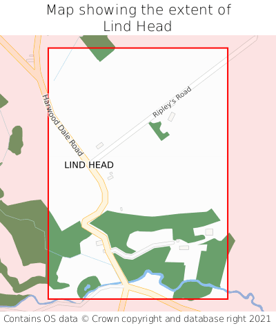 Map showing extent of Lind Head as bounding box