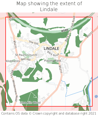 Map showing extent of Lindale as bounding box