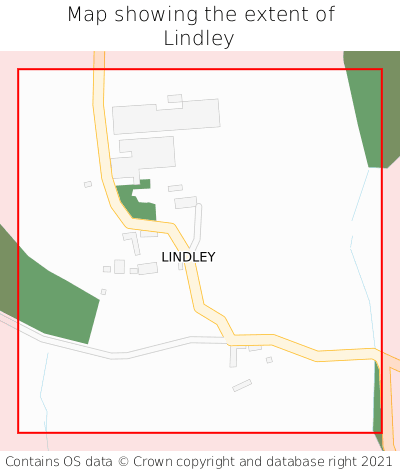 Map showing extent of Lindley as bounding box