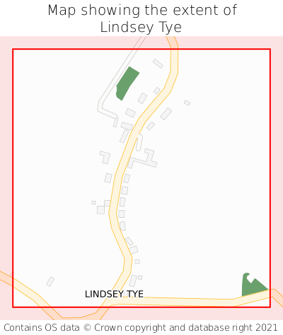 Map showing extent of Lindsey Tye as bounding box