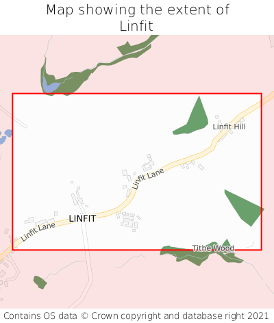 Map showing extent of Linfit as bounding box