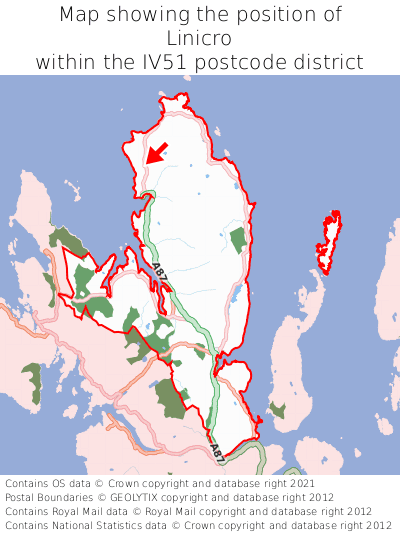 Map showing location of Linicro within IV51