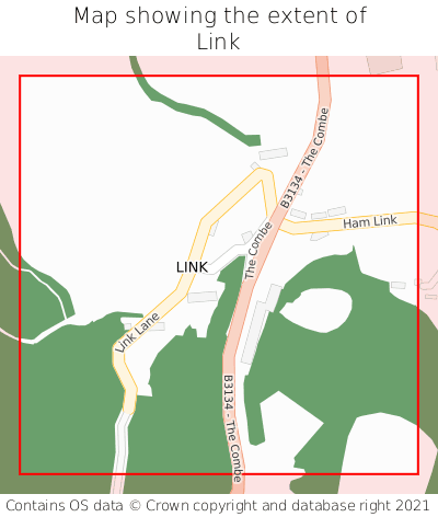 Map showing extent of Link as bounding box