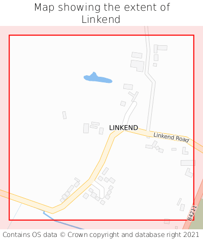 Map showing extent of Linkend as bounding box