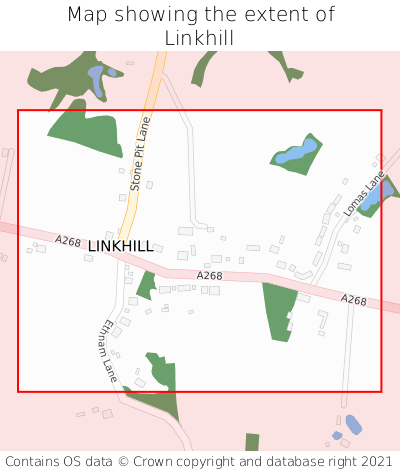 Map showing extent of Linkhill as bounding box