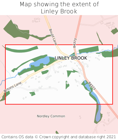 Map showing extent of Linley Brook as bounding box