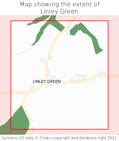 Map showing extent of Linley Green as bounding box