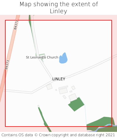 Map showing extent of Linley as bounding box