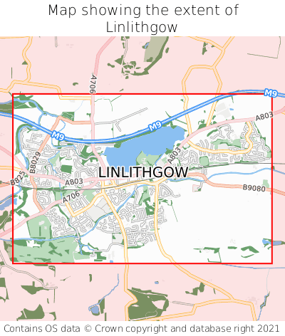 Map showing extent of Linlithgow as bounding box