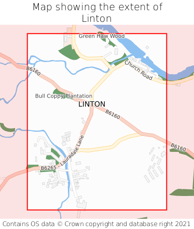 Map showing extent of Linton as bounding box