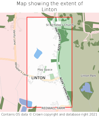 Map showing extent of Linton as bounding box