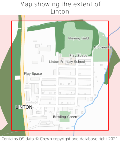 Map showing extent of Linton as bounding box