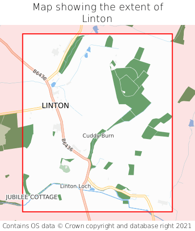 Map showing extent of Linton as bounding box