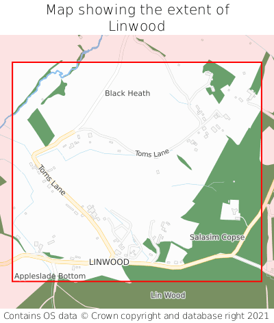 Map showing extent of Linwood as bounding box
