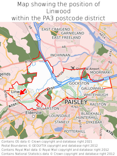 Map showing location of Linwood within PA3