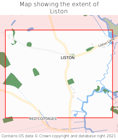 Map showing extent of Liston as bounding box