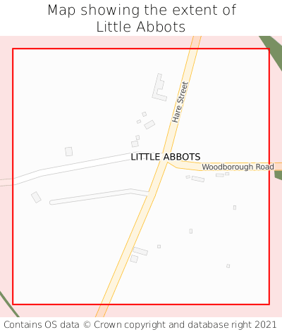 Map showing extent of Little Abbots as bounding box