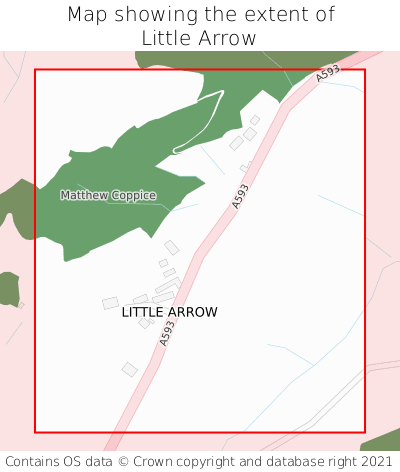 Map showing extent of Little Arrow as bounding box