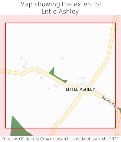 Map showing extent of Little Ashley as bounding box