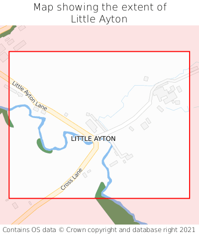 Map showing extent of Little Ayton as bounding box
