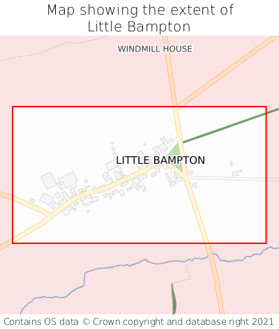 Map showing extent of Little Bampton as bounding box