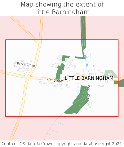 Map showing extent of Little Barningham as bounding box