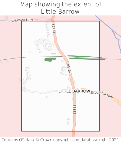 Map showing extent of Little Barrow as bounding box