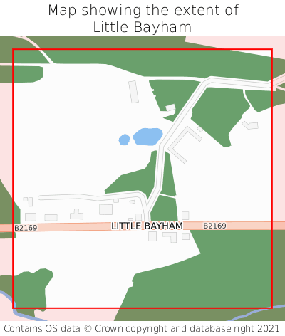 Map showing extent of Little Bayham as bounding box