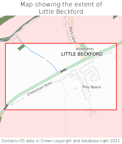 Map showing extent of Little Beckford as bounding box