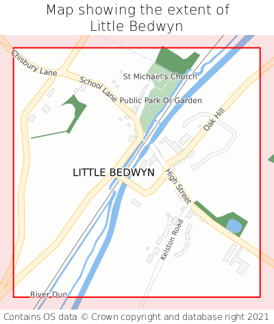 Map showing extent of Little Bedwyn as bounding box