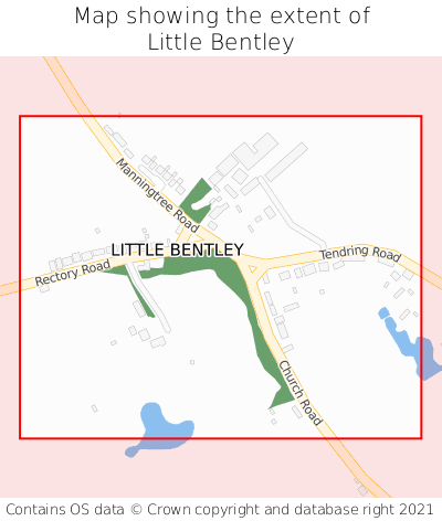 Map showing extent of Little Bentley as bounding box