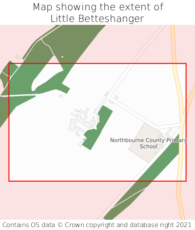 Map showing extent of Little Betteshanger as bounding box