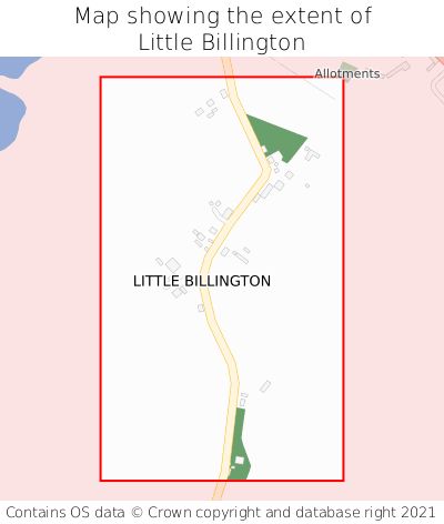 Map showing extent of Little Billington as bounding box