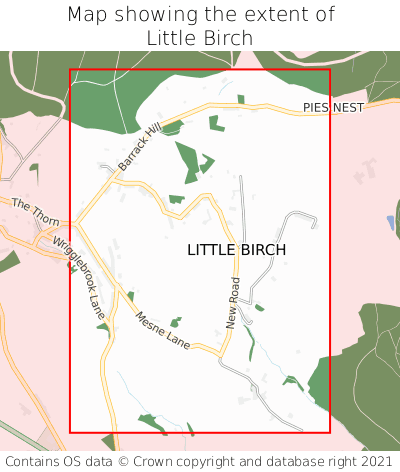 Map showing extent of Little Birch as bounding box