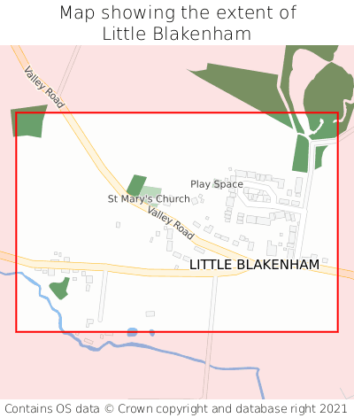 Map showing extent of Little Blakenham as bounding box