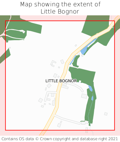 Map showing extent of Little Bognor as bounding box
