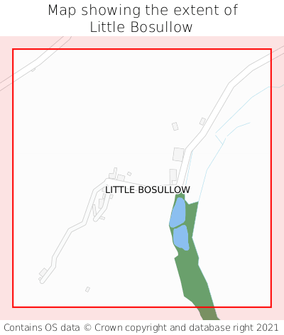 Map showing extent of Little Bosullow as bounding box