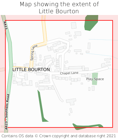 Map showing extent of Little Bourton as bounding box