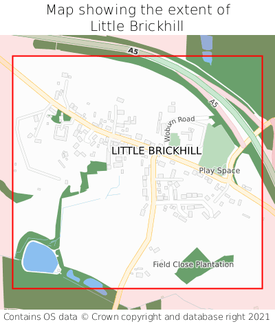 Map showing extent of Little Brickhill as bounding box