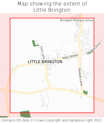 Map showing extent of Little Brington as bounding box