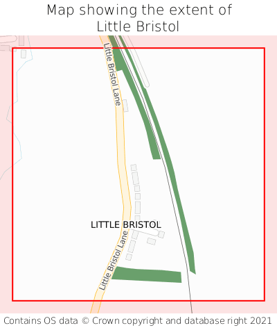 Map showing extent of Little Bristol as bounding box