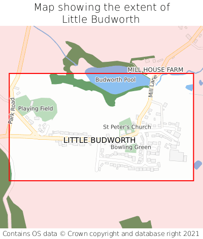Map showing extent of Little Budworth as bounding box