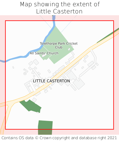 Map showing extent of Little Casterton as bounding box