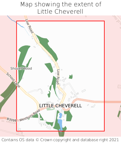 Map showing extent of Little Cheverell as bounding box