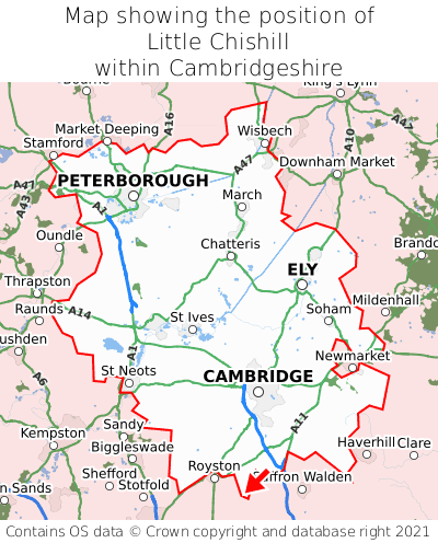 Map showing location of Little Chishill within Cambridgeshire
