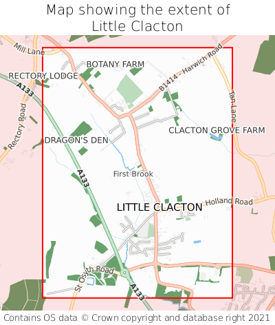 Map showing extent of Little Clacton as bounding box