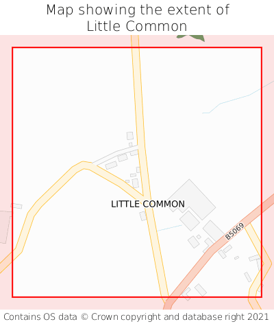 Map showing extent of Little Common as bounding box